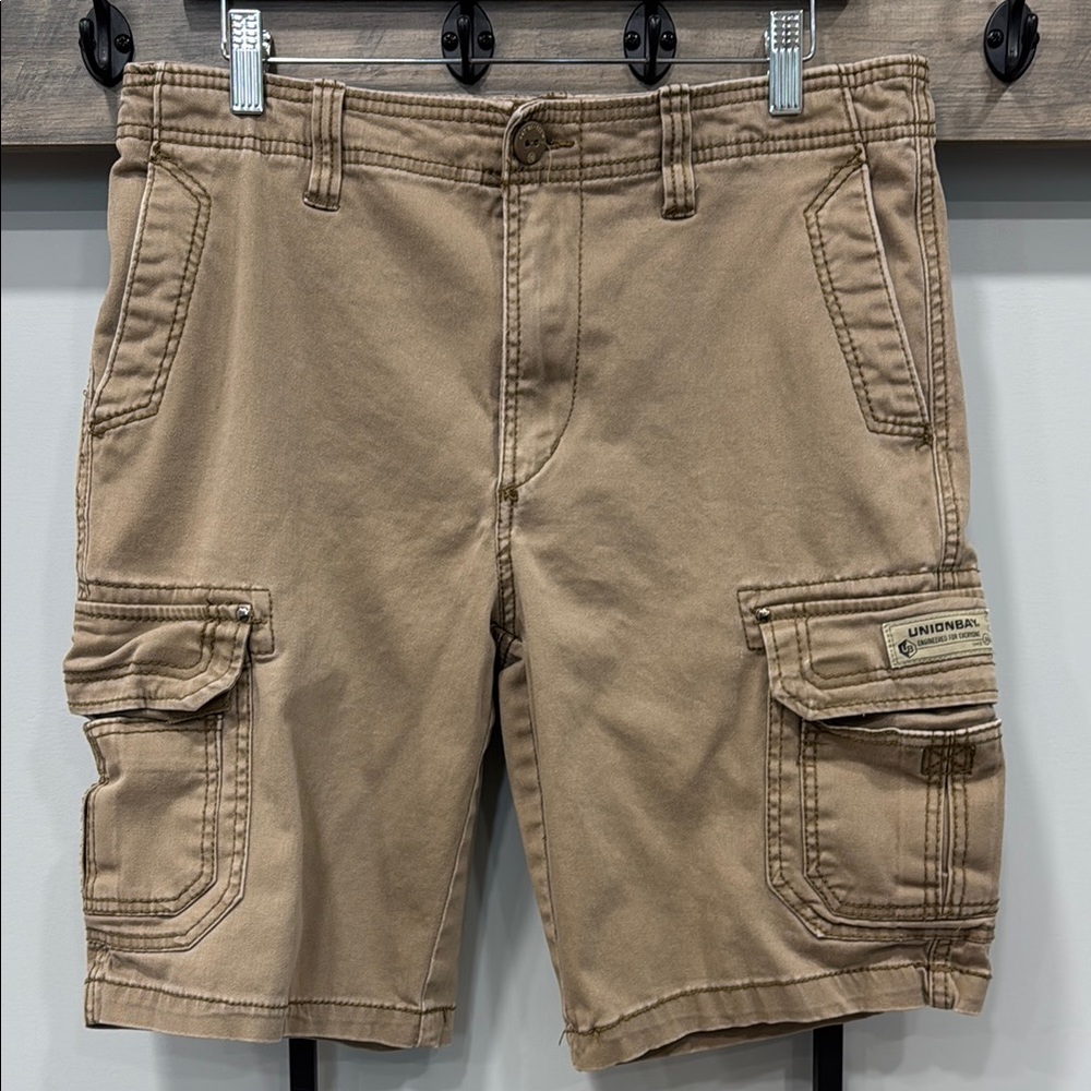 UNIONBAY Tan Cargo Shorts with Utility Design